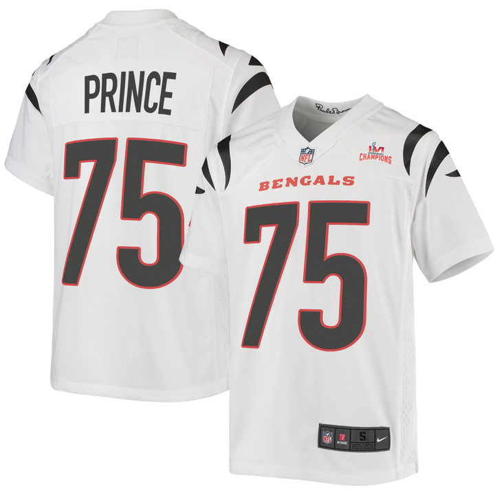 Super Bowl LVI Champions Cincinnati Bengals Isaiah Prince #75 White Youth's Jersey Jersey