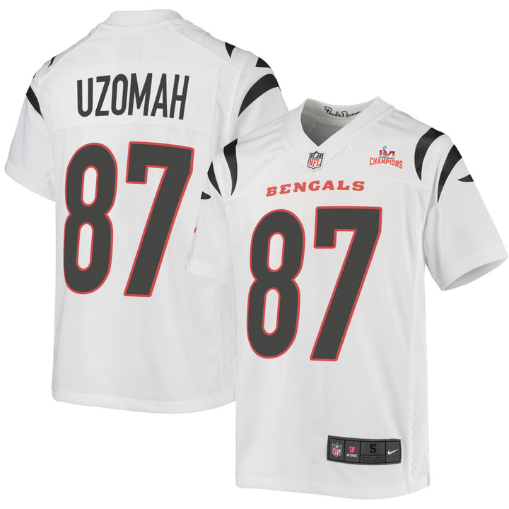 Super Bowl LVI Champions Cincinnati Bengals C.J. Uzomah #87 White Youth's Jersey Jersey