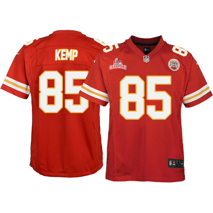 Super Bowl LVI Champions Kansas City Chiefs Mike Hughes #21 Red Youth's Jersey Jersey