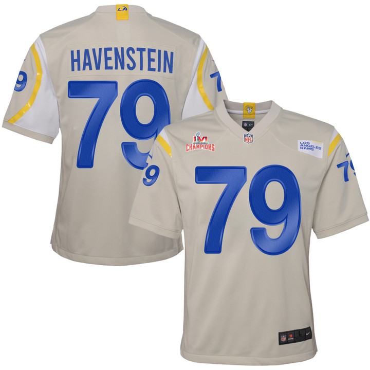 Super Bowl LVI Champions Los Angeles Rams Rob Havenstein #79 Bone Youth's Jersey Jersey