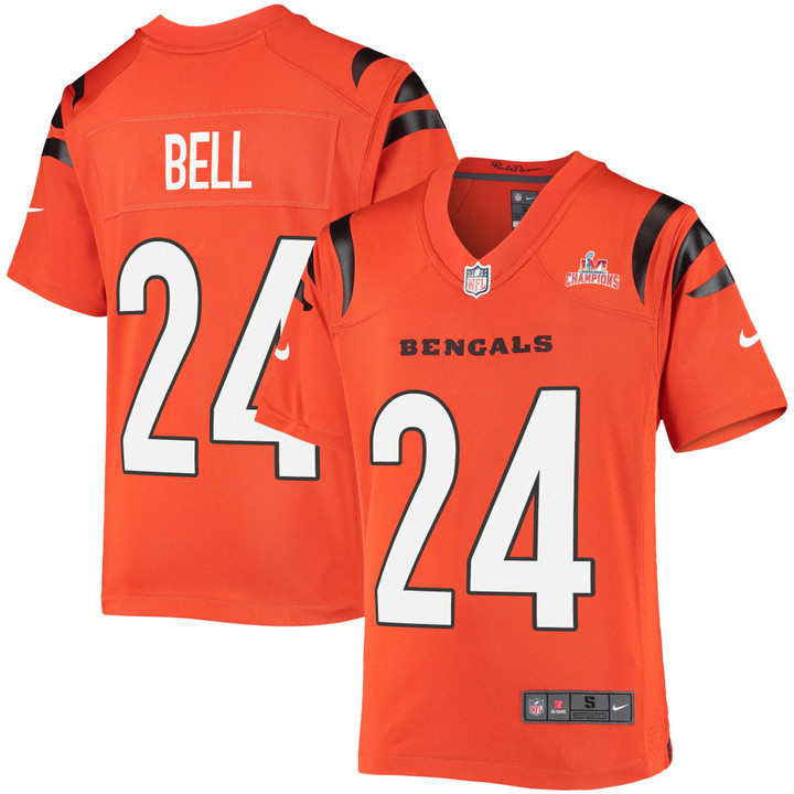 Super Bowl LVI Champions Cincinnati Bengals Vonn Bell #24 Orange Youth's Jersey Jersey