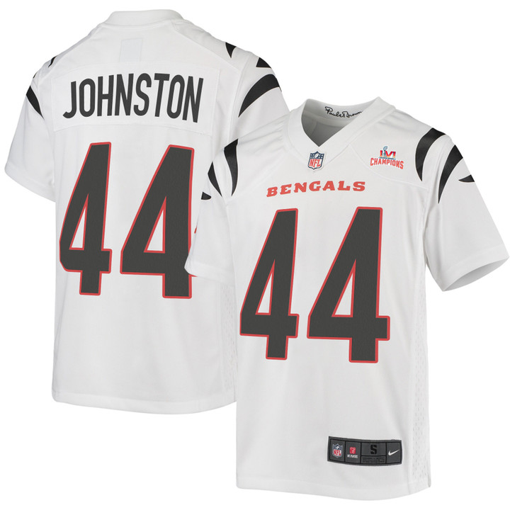 Super Bowl LVI Champions Cincinnati Bengals Clay Johnston #44 White Youth's Jersey Jersey