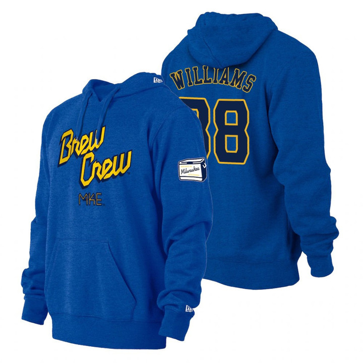 Milwaukee Brewers Devin Williams Royal 2022 City Connect Pullover Hoodie