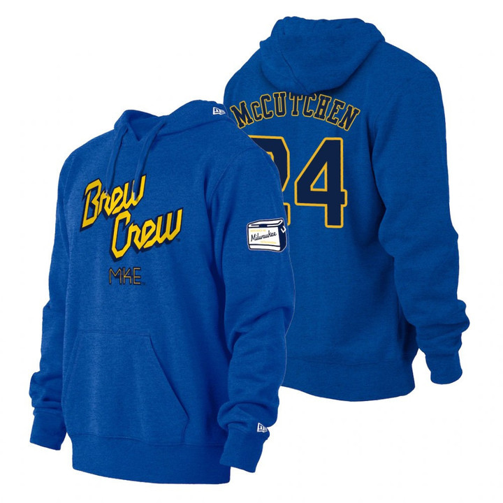 Milwaukee Brewers Andrew McCutchen Royal 2022 City Connect Pullover Hoodie