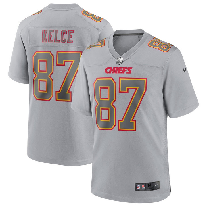 Travis Kelce #87 Kansas City Chiefs Atmosphere Fashion Game Jersey - Gray