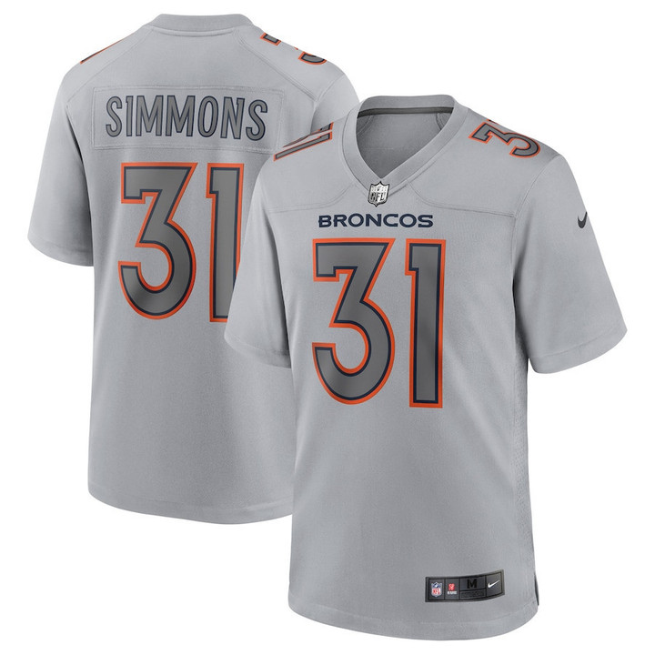 Justin Simmons #31 Denver Broncos Atmosphere Fashion Game Jersey - Gray