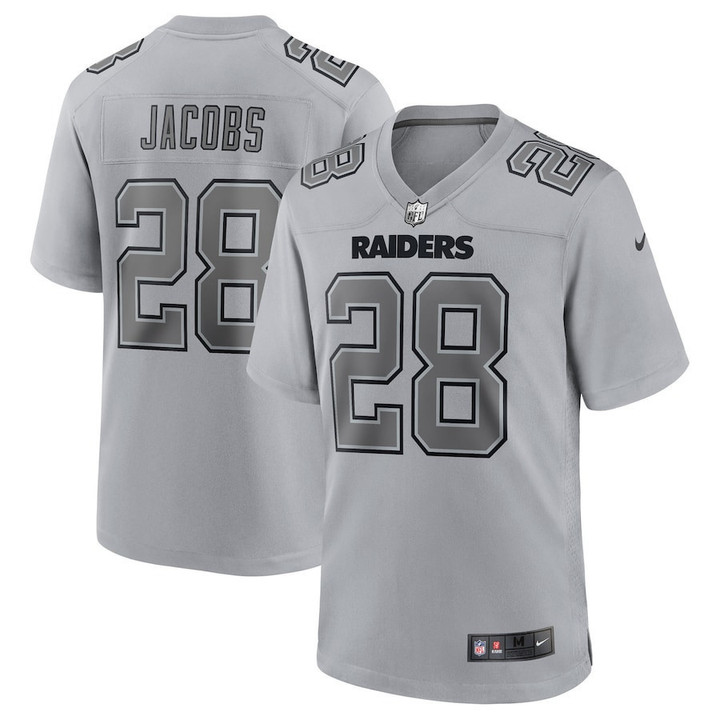 Josh Jacobs #28 Las Vegas Raiders Atmosphere Fashion Game Jersey - Gray
