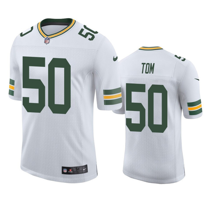 Green Bay Packers Zach Tom #50 White Vapor Limited Jersey