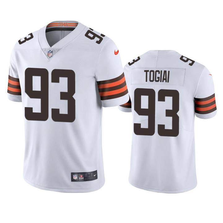 Tommy Togiai #93 Cleveland Browns White Vapor Limited Jersey
