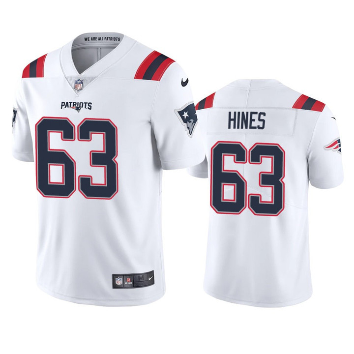 New England Patriots Chasen Hines #63 White Vapor Limited Jersey