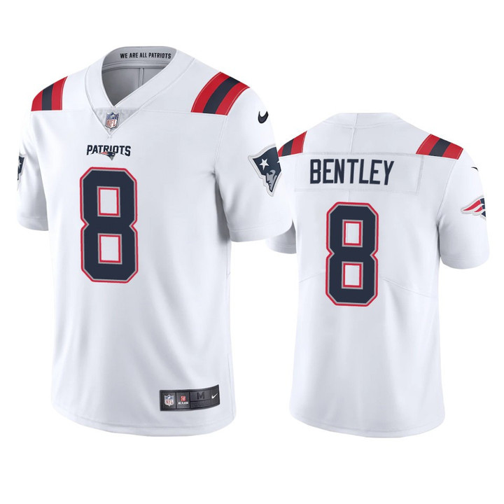 Ja'Whaun Bentley #8 New England Patriots White Vapor Limited Jersey