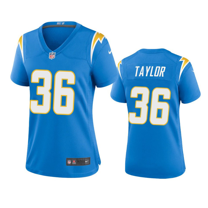 Women's Los Angeles Chargers Ja'Sir Taylor #36 Powder Blue Game Jersey