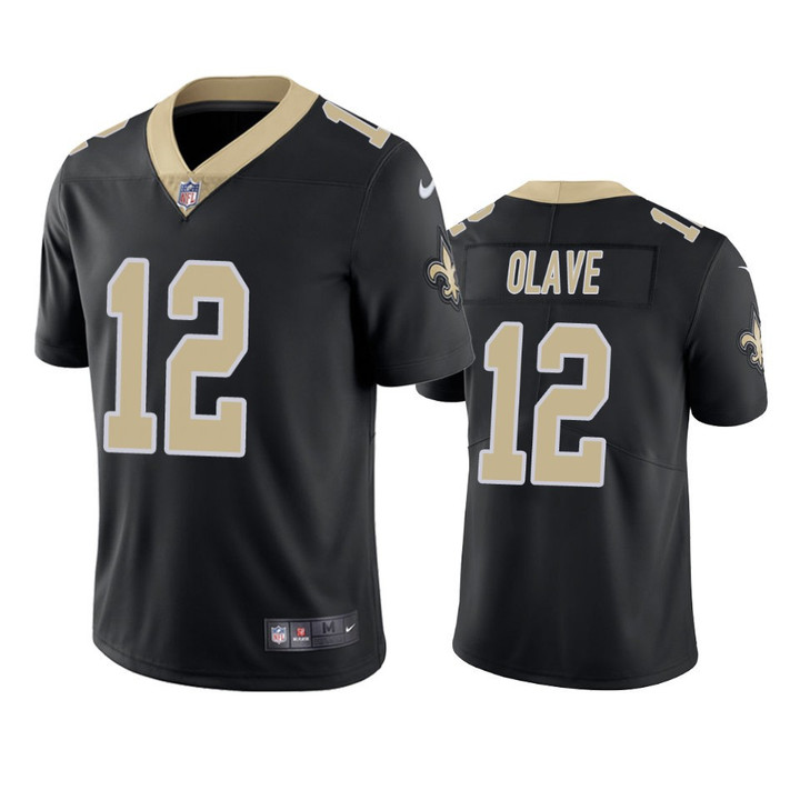 New Orleans Saints Chris Olave #12 Black 2022 Draft Vapor Limited Jersey