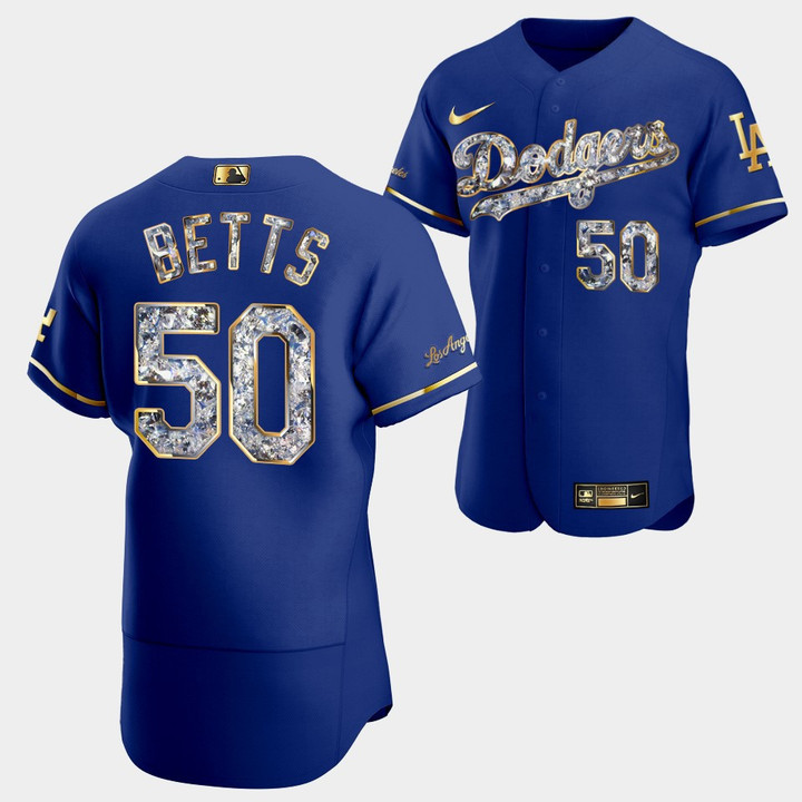 Los Angeles Dodgers Mookie Betts Royal Jersey #50 Golden Diamond 2022-23 Uniform