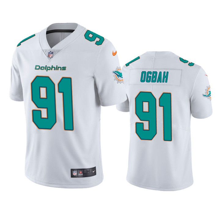 Miami Dolphins Emmanuel Ogbah #91 White Vapor Untouchable Limited Jersey