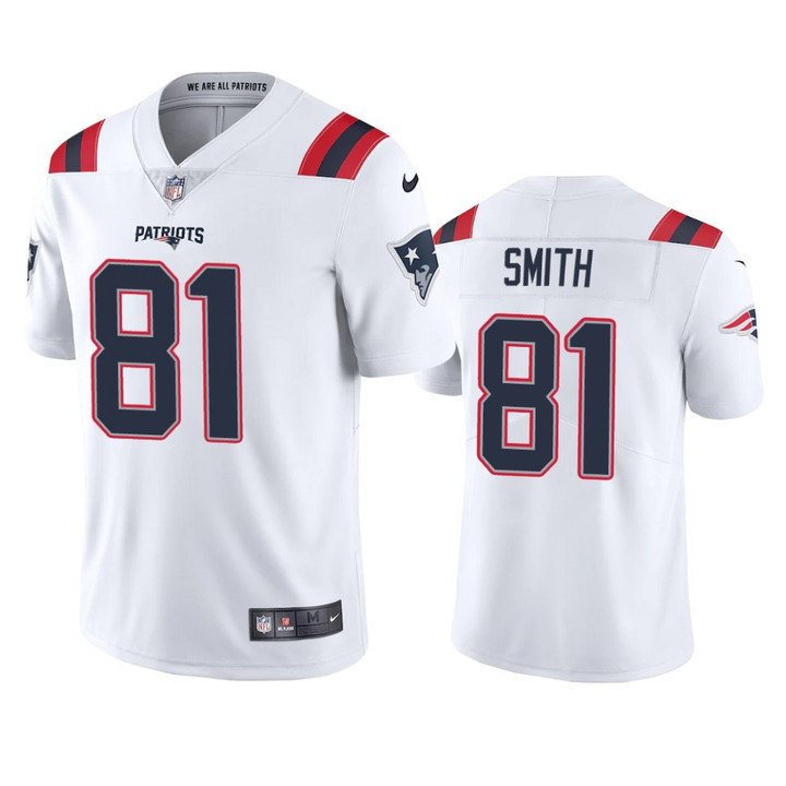 Jonnu Smith #81 New England Patriots White Vapor Limited Jersey
