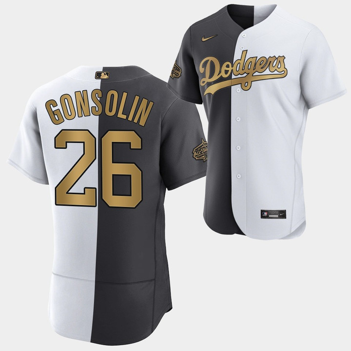 Los Angeles Dodgers 2022 All-Star Tony Gonsolin #26 Split Jersey White Charcoal