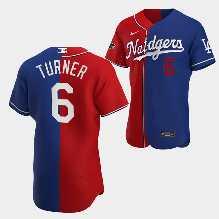 Trea Turner Dodgers Washington Nationals Red Royal #6 Jersey Split Edition