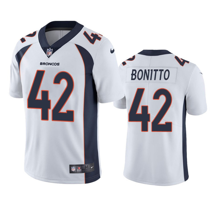 Nik Bonitto #42 Denver Broncos White Vapor Limited Jersey