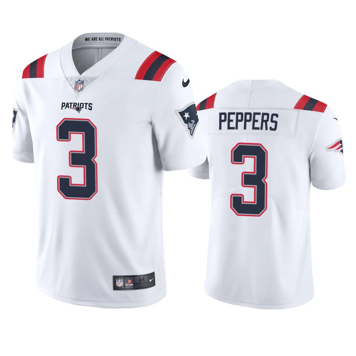 Men's Jersey New England Patriots Jabrill Peppers #3 White Vapor Limited Jersey