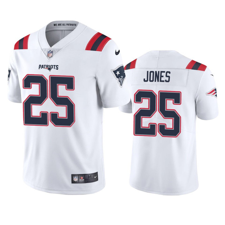 New England Patriots Marcus Jones #25 White Vapor Limited Jersey