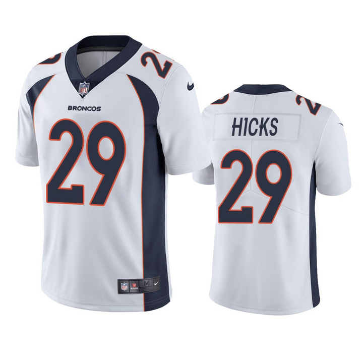Faion Hicks #29 Denver Broncos White Vapor Limited Jersey