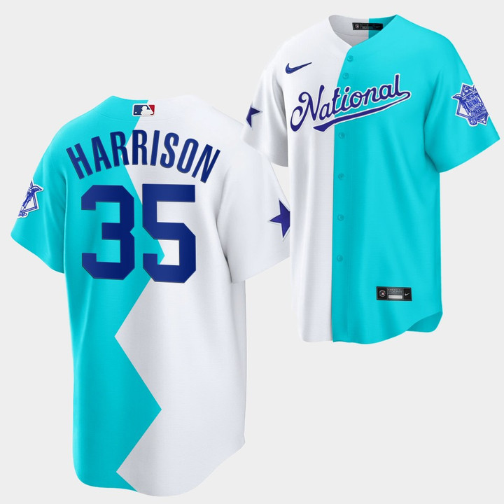 All-Star Futures Game 2022 San Francisco Giants Kyle Harrison #35 White Blue Jersey