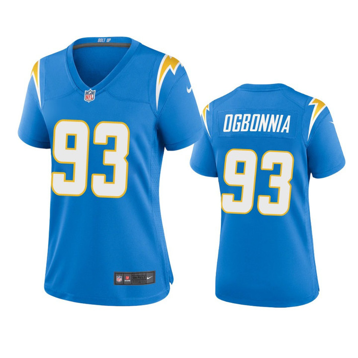 Women's Los Angeles Chargers Otito Ogbonnia #93 Powder Blue Game Jersey