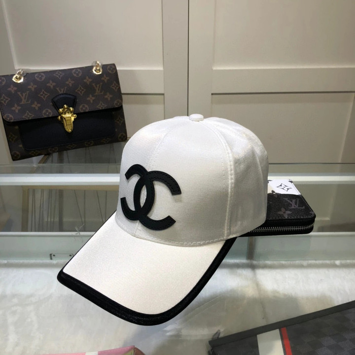 Chanel Cc Logo Patch Baseball Cap In White