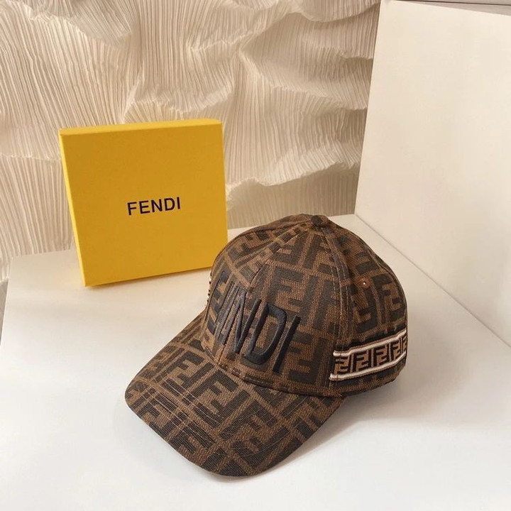 Fendi Ffindi Embroidered Baseball Cap In Brown