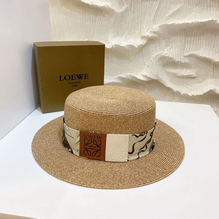 Loewe Black And White Symbolic Art Strap Bucket Hat In Tan