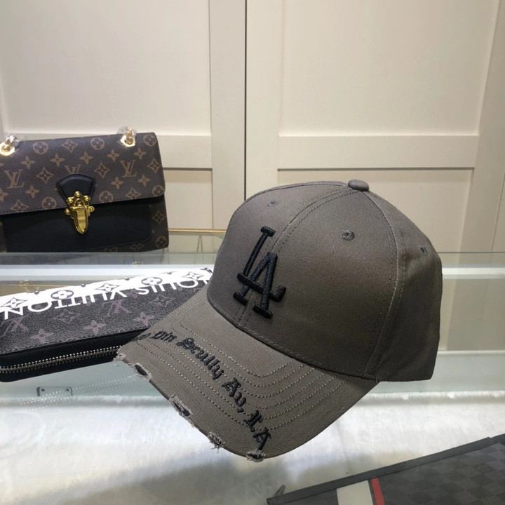 Los Angeles Dodgers Black Logo Embroidered Baseball Cap In Dark Grey