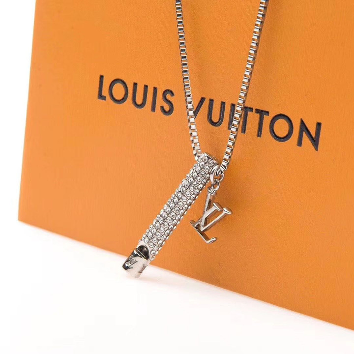 Louis Vuitton Lv Silver Whistle Chain Pendant Necklace