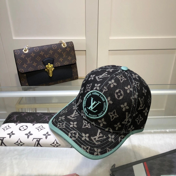Louis Vuitton Circle Logo Embroidered Baseball Cap In Black Teal