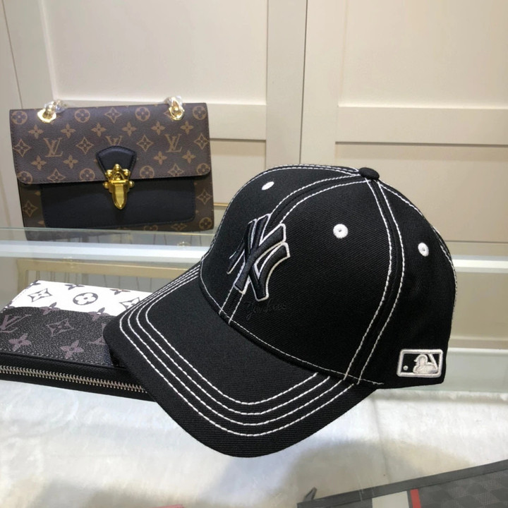 New York Yankees Contrast-color Stitching Baseball Cap In Black White