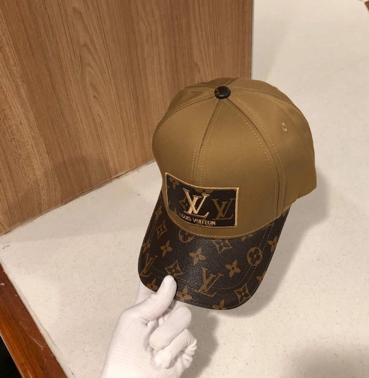 Louis Vuitton Logo Embroidered Leather Patch Baseball Cap In Brown