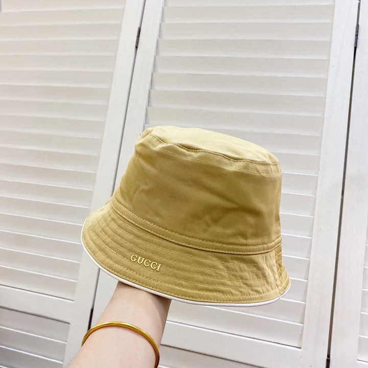 Gucci Gucci Label Bucket Hat In Yellow