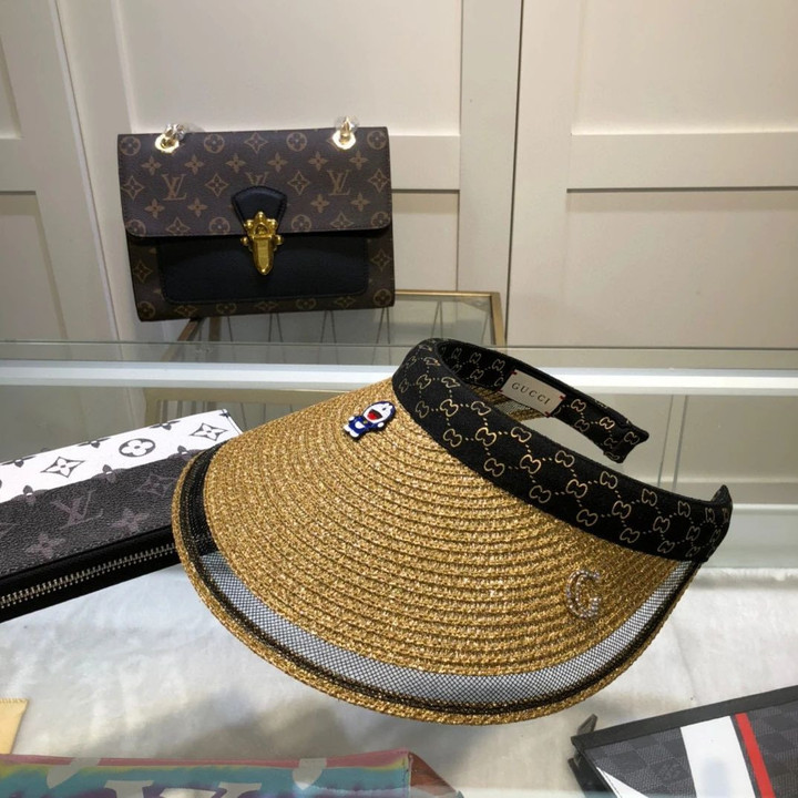 Doaremon X Gucci Monogram Visor Hat In Gold