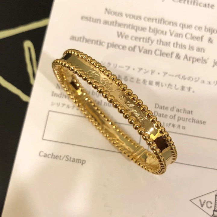 Van Cleef & Arpels Yellow Gold Perlée Signature Bracelet