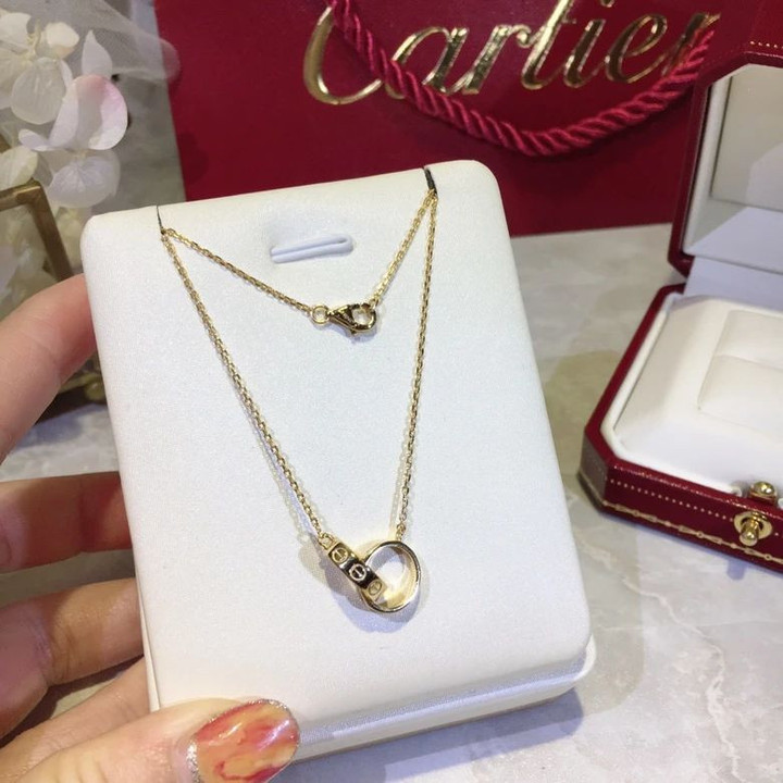 Cartier Delicate Yellow Gold Screw Motifs Love Necklace