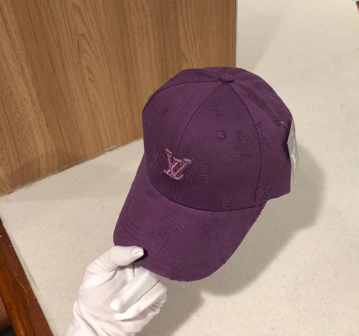 Louis Vuitton Frayed Logo Baseball Cap In Purple