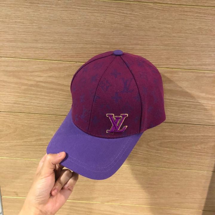 Louis Vuitton Logo Embroidered In Purple Baseball Cap