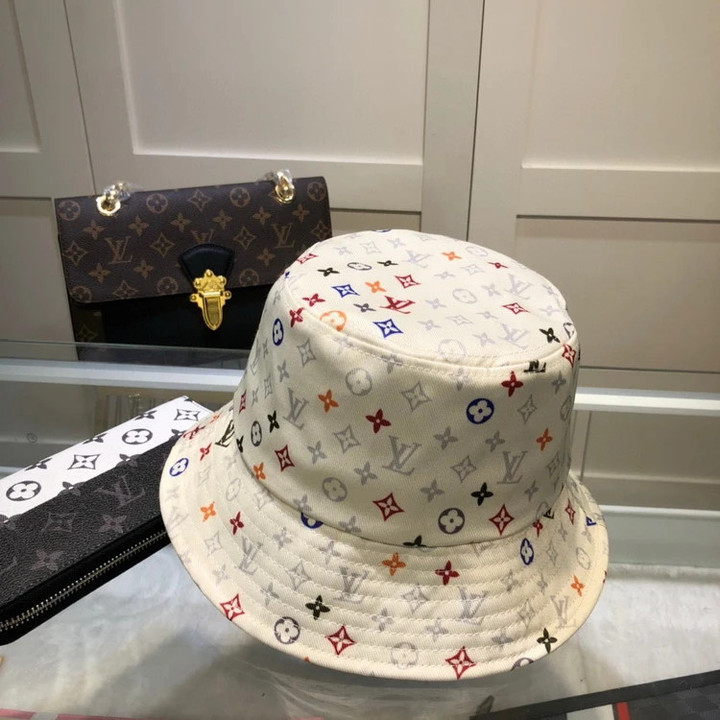 Louis Vuitton Multicolor Monogram White Cream Bucket Hat