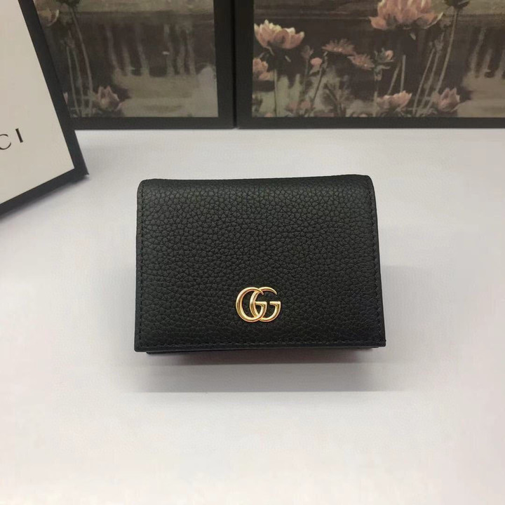 GG Marmont Card Case Wallet Black