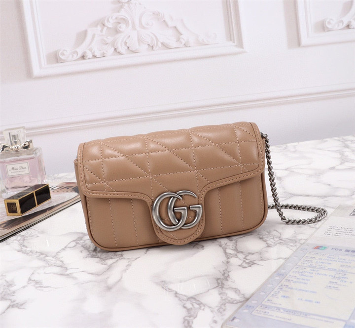 GG Marmont Small Shoulder Bag In Beige
