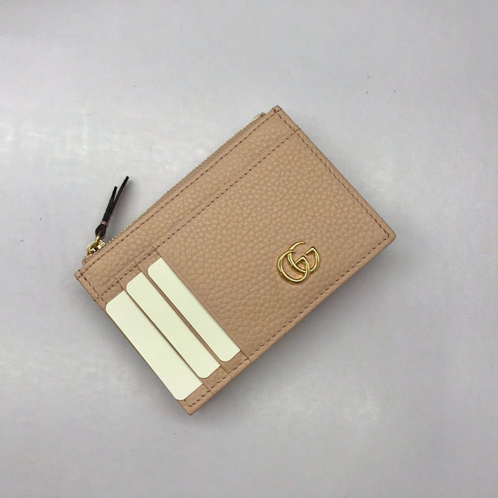 Gucci Card Case GG Marmont Beige Leather