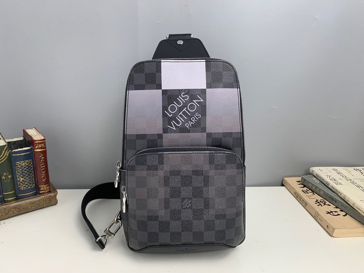 Louis Vuitton Avenue Sling Bag in White Damier Graphite Giant Coated Canvas