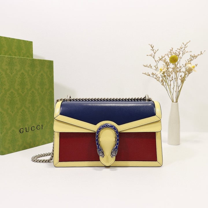 Gucci Dionysus Small Shoulder Bag In Red/Yellow