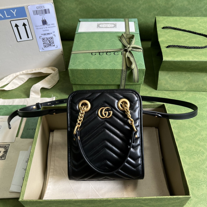 Gucci GG Marmont Matelassé Mini Bag In Black