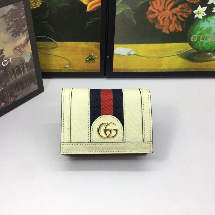 Gucci Ophidia GG Web Wallet In White